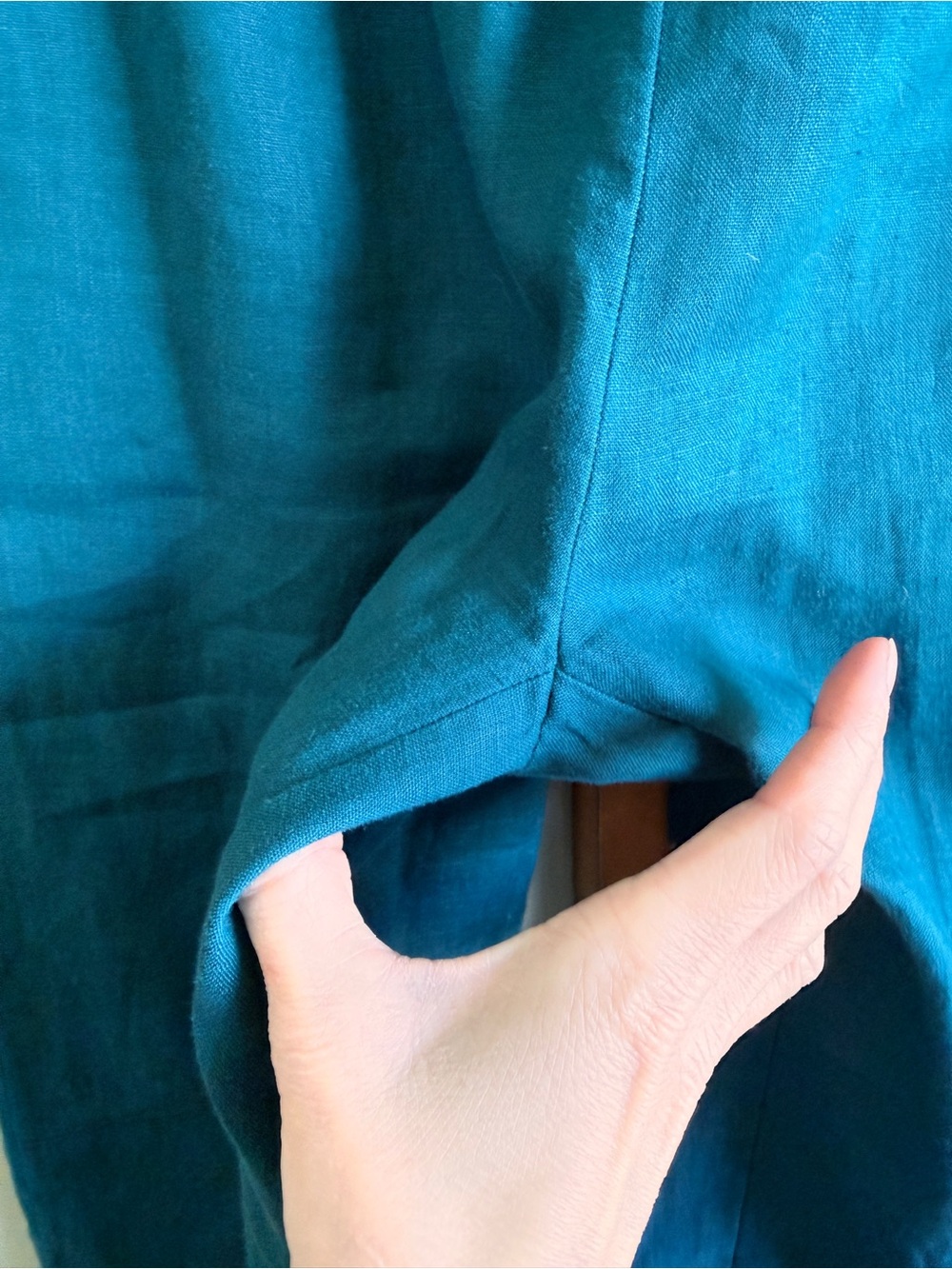 Eileen Fisher linen straight leg trousers - Picture 4 of 6